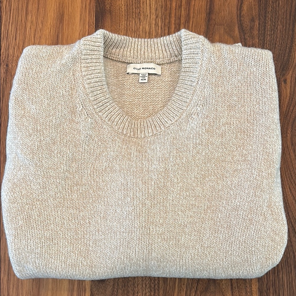 Club Monaco Men's Cream/tan Sweater